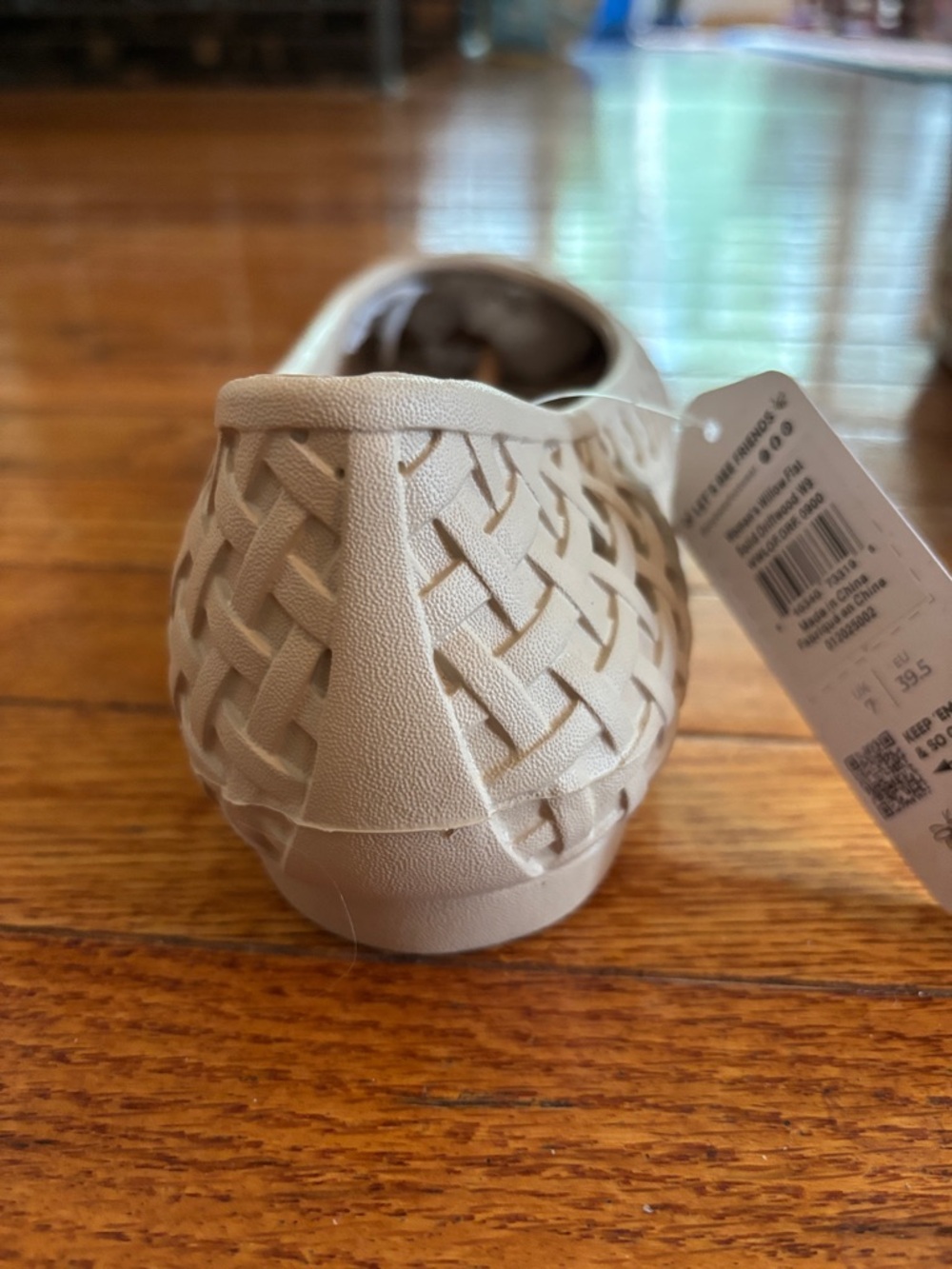 Woven Slip-On Ballet Flats in Cream - Picture 4 of 7